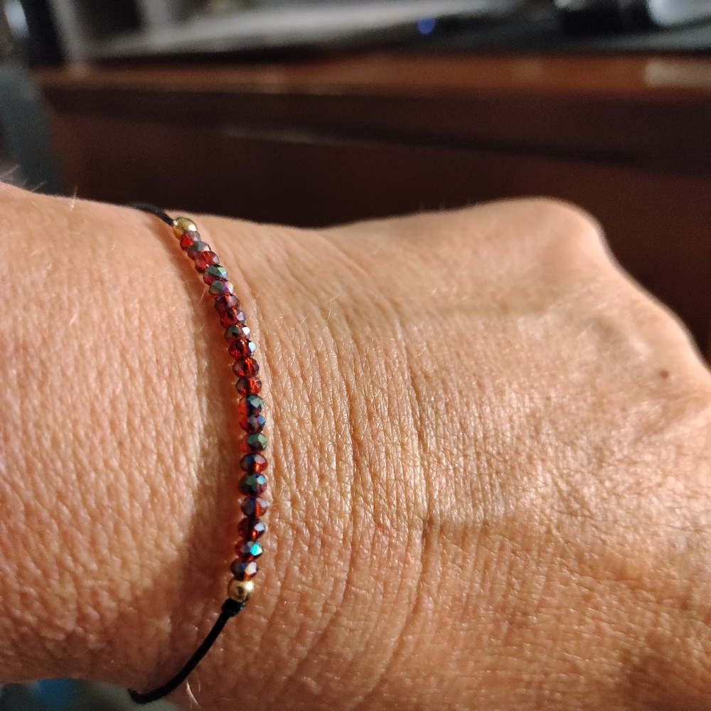 Crystal Bead Bracelet (Red)